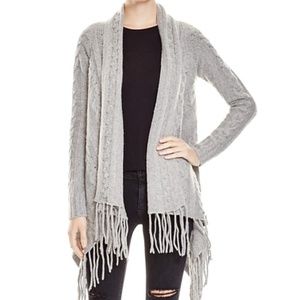 The Lane Cable Knit Fringed Cardigan